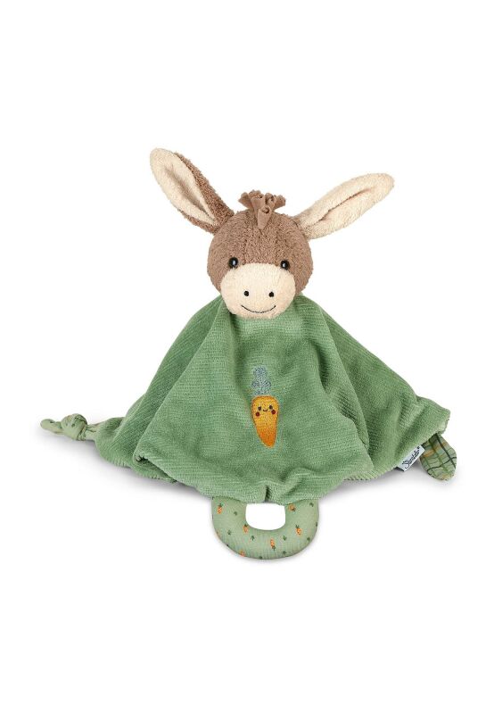  - emmilius the donkey - comforter green carrot  25 cm 